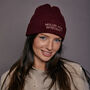 Embroidered Mulled Wine Beanie Hat, thumbnail 1 of 6
