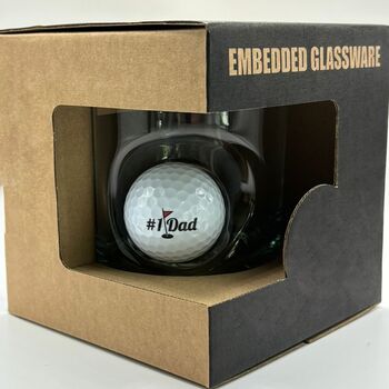 Personalised 'Number One Dad' Golf Ball Whisky Glass, 2 of 5