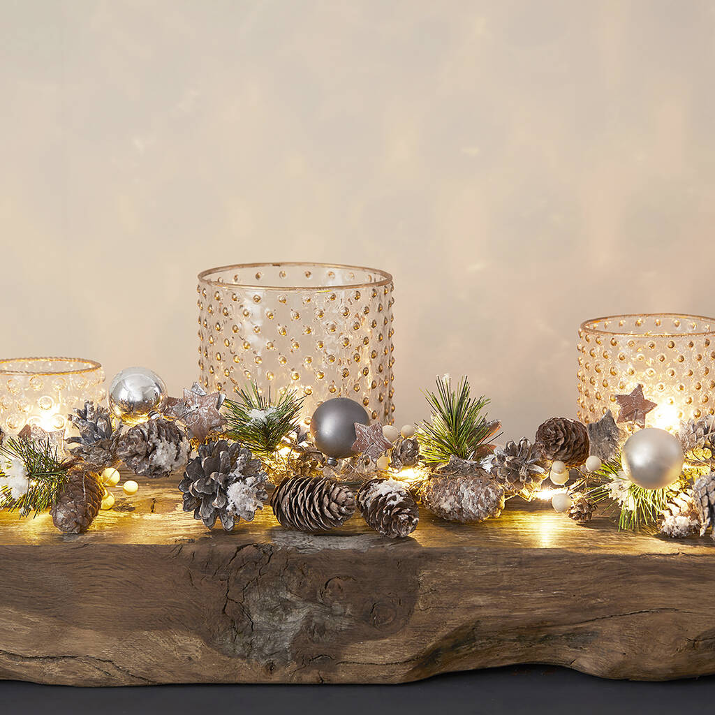 Christmas Pine Cone And Bauble Light Garland, 1 of 3