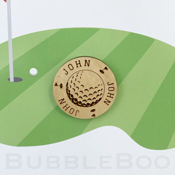 Personalised Golf Ball Marker Keepsake Birthday Card, 4 of 6