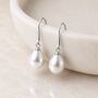 Sterling Silver White Freshwater Pearl Drop Earrings, thumbnail 1 of 5