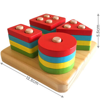 Wooden Stack And Learn Geometric Shape Puzzle, 8 of 10
