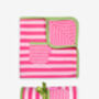 Organic Pink And Green Stripe Blanket, thumbnail 2 of 2