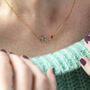 Mother And Child Birthstone Link Necklace, thumbnail 4 of 11