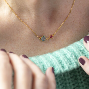 Mother And Child Birthstone Link Necklace, 4 of 11