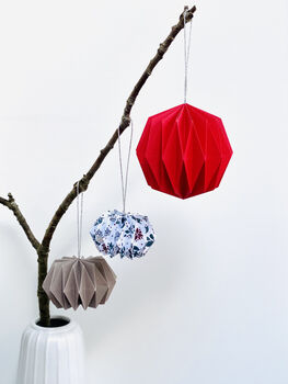 Fold Your Own Origami Urchin Baubles, 3 of 12