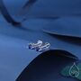 Sterling Silver Sapphire Blue Cz Internally Threaded Earrings, thumbnail 1 of 11