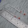 Red Coral Sterling Silver Drop Earrings, Long Earrings, thumbnail 2 of 7
