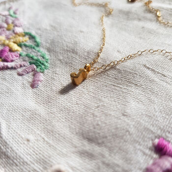 Tiny Initial Gold Vermeil Necklace With Personalised Gift Pouch, 6 of 12