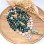 Crystal Mala Necklace With Malachite, thumbnail 2 of 12