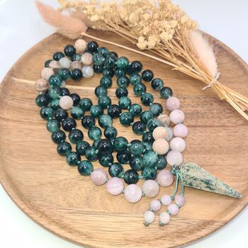 Crystal Mala Necklace With Malachite, 2 of 12