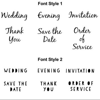 Wedding Invitation Rubber Stamps Various Fonts, 2 of 5