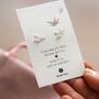 Sterling Silver Origami Crane Earrings In A Gift Box, thumbnail 1 of 9