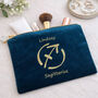 Personalised Velvet Zodiac Star Sign Makeup Bag Birthday Gift For Her, thumbnail 10 of 11