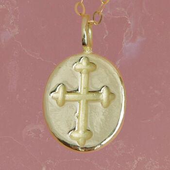 Medieval Cross Engraved Coin Necklace, 4 of 4