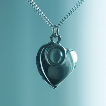 Personalised Heart Hidden Photo Necklace In Sterling Silver, 2 of 10