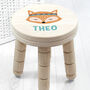 Personalised Cute Fox Kids Wooden Stool, thumbnail 1 of 6