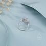 Sterling Silver Vintage Inspired Moonstone Cz Ring, thumbnail 6 of 11