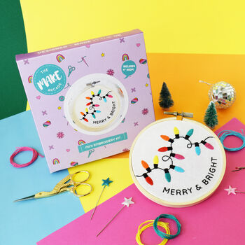 'Merry And Bright' Embroidery Craft Kit, 2 of 3