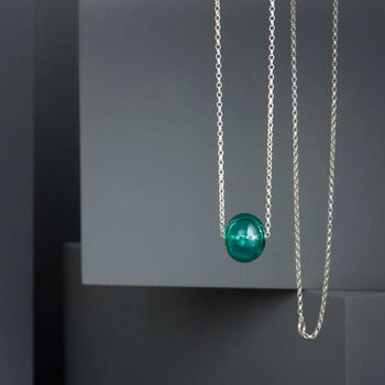 Sterling Silver Glass Sphere Necklace, 2 of 8