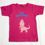 Personalised Roaring Dinosaur Babygrow/Child T Shirt, thumbnail 2 of 12