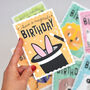 Kids Birthday Card – Have A Magical Birthday, Cute Bunny In Magician’s Hat, Children’s Greeting Card, thumbnail 1 of 3