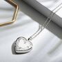 Personalised Sterling Silver Heart Locket With Scroll, thumbnail 1 of 12