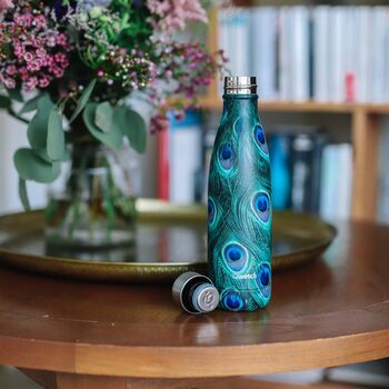 Peacock Feathers Insulated Stainless Steel Bottle, 4 of 6