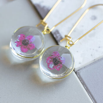 Eternal Pressed Flowers Encapsulated Earrings, 8 of 12