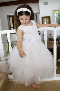 Juniper In Ivory White Party Or Flower Girl Dress, 2 of 10