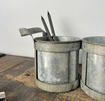 Industrial Storage Pot Trio For Kitchen Or Bathroom, 2 of 4