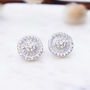 Silver Deco Cluster Stud Earrings, thumbnail 1 of 3