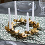 Floral Brass Effect Wreath Candle Holder, thumbnail 1 of 5