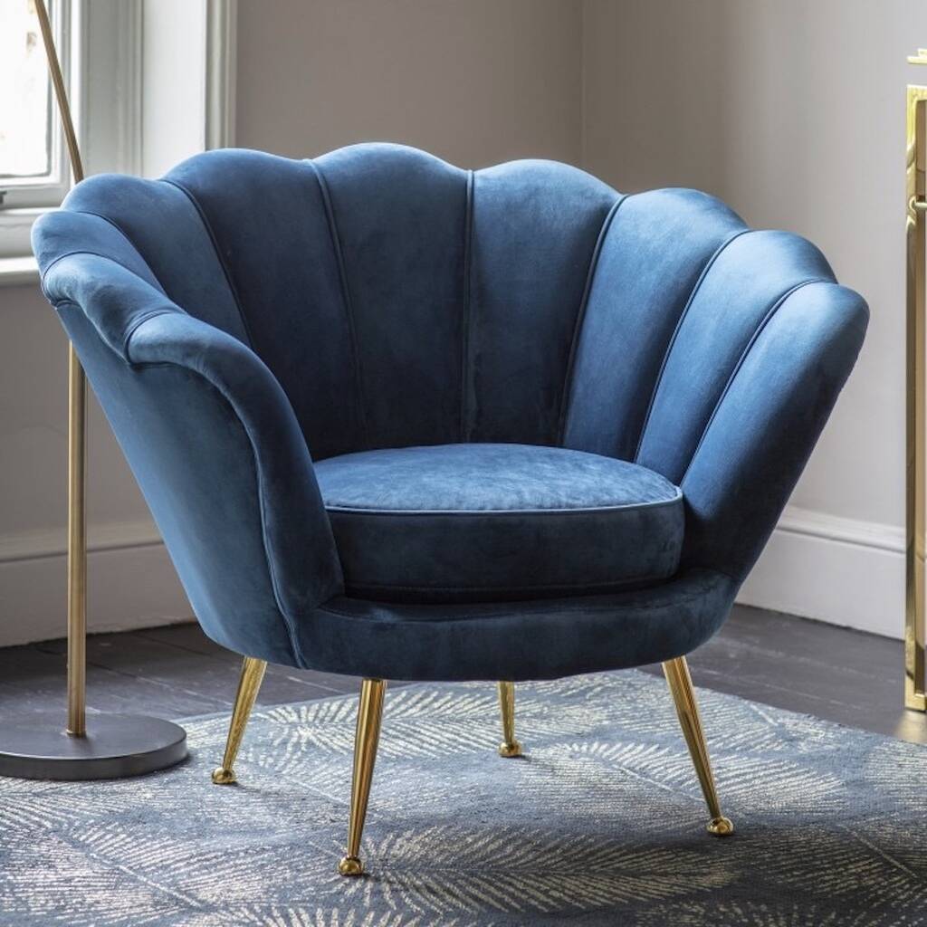 oyster velvet chair