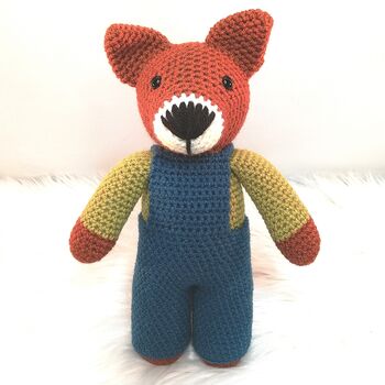 Handmade Crochet Fox Soft Toy, 4 of 5