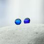 Sapphire Blue Small Round Glass Stud Earrings, thumbnail 7 of 12