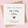 Personalised 25th Anniversary Card For Husband Or Wife, thumbnail 1 of 5