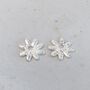Sterling Silver Daisy Charm Hoops, thumbnail 6 of 11