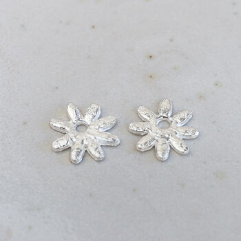 Sterling Silver Daisy Charm Hoops, 6 of 11
