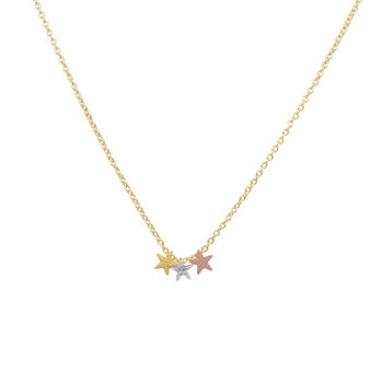 Star Trio Necklace With Gold Chain/Silver Chain, 2 of 7