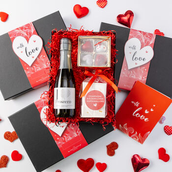 'With Love' Chocolates, Marshmallows And Prosecco Gift, 2 of 3