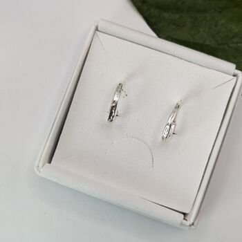 Midi Organic Sterling Silver Hoop Earrings, 2 of 4