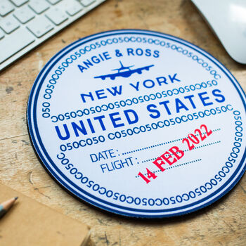 Personalised Passport Stamp Mouse Mat, 4 of 5
