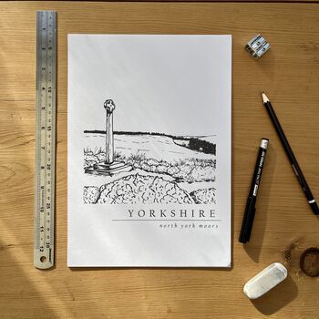 North York Moors Hand Illustrated Yorkshire Print, 2 of 8