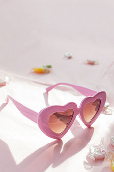 Pink Chunky Oversized Heart Sunglasses, 4 of 6