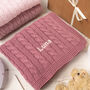 Luxury Baby Girl Cable Blanket, thumbnail 6 of 12