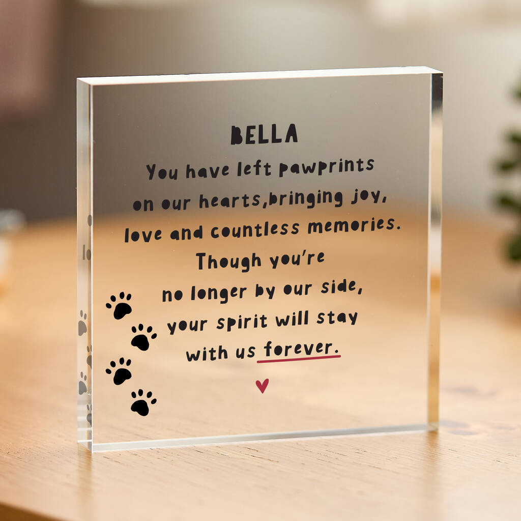 Personalised Pet Memorial Gift Acrylic Block, 1 of 4