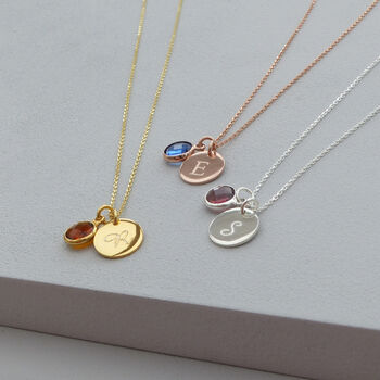 Personalised 18ct Gold Plated Birthstone Necklace, 2 of 7