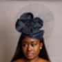 Navy Blue Hat With Flower And Veiling Detail, thumbnail 1 of 2