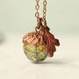 Speckled Green Acorn Necklace, thumbnail 1 of 9